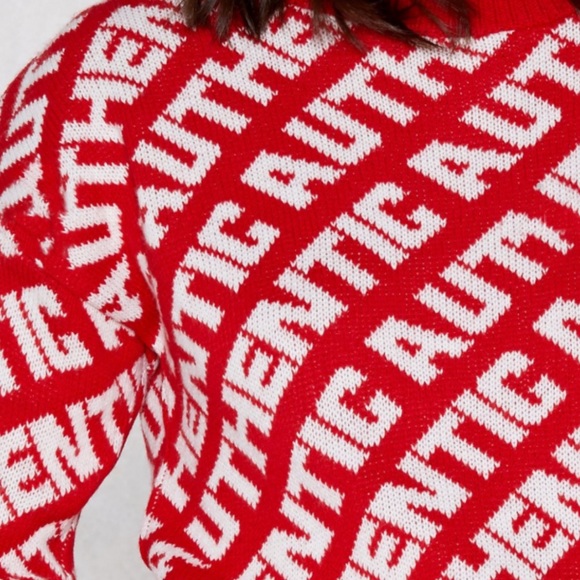 Asos Women's NEW Authentic Red Long Sleeve Crewneck Sweater Size Small - Picture 3 of 11